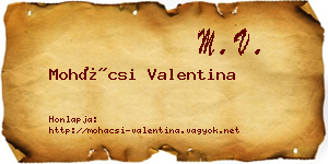 Mohácsi Valentina névjegykártya